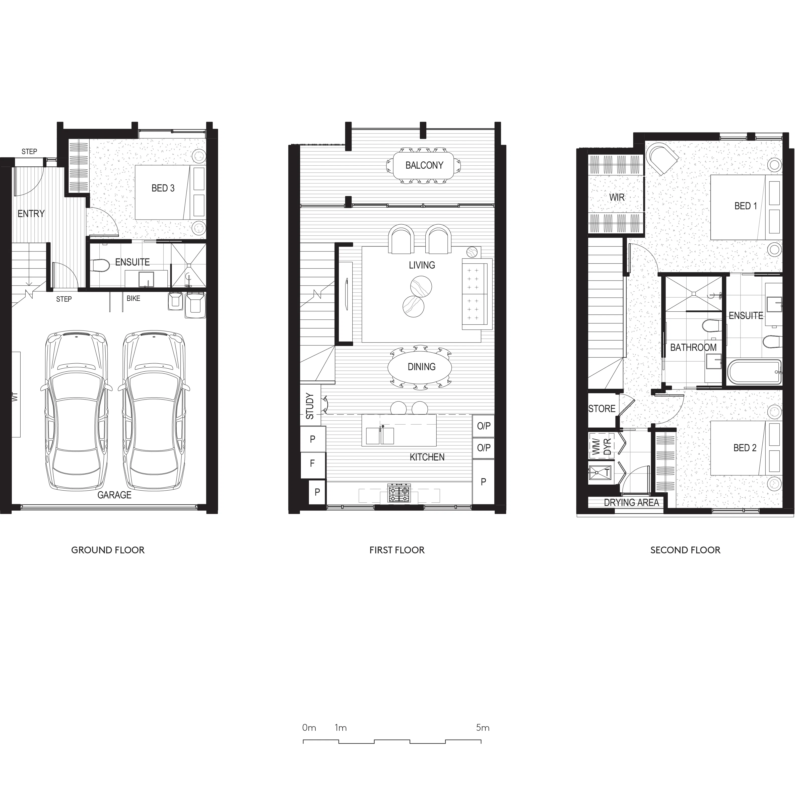 3 Bedroom, 3 Bathroom, 2 Carpark