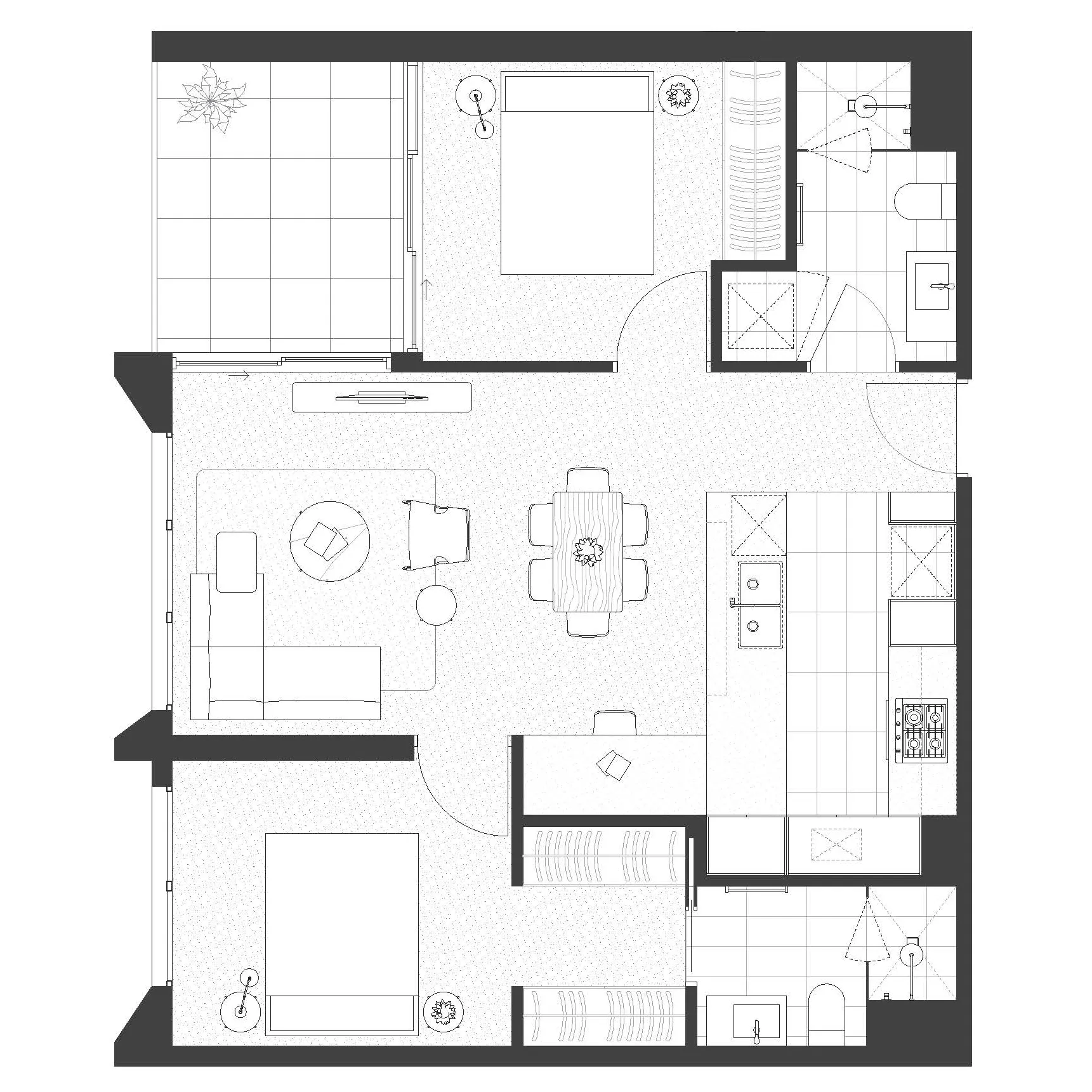 2 Bedroom, 2 Bathroom, 1 Carpark