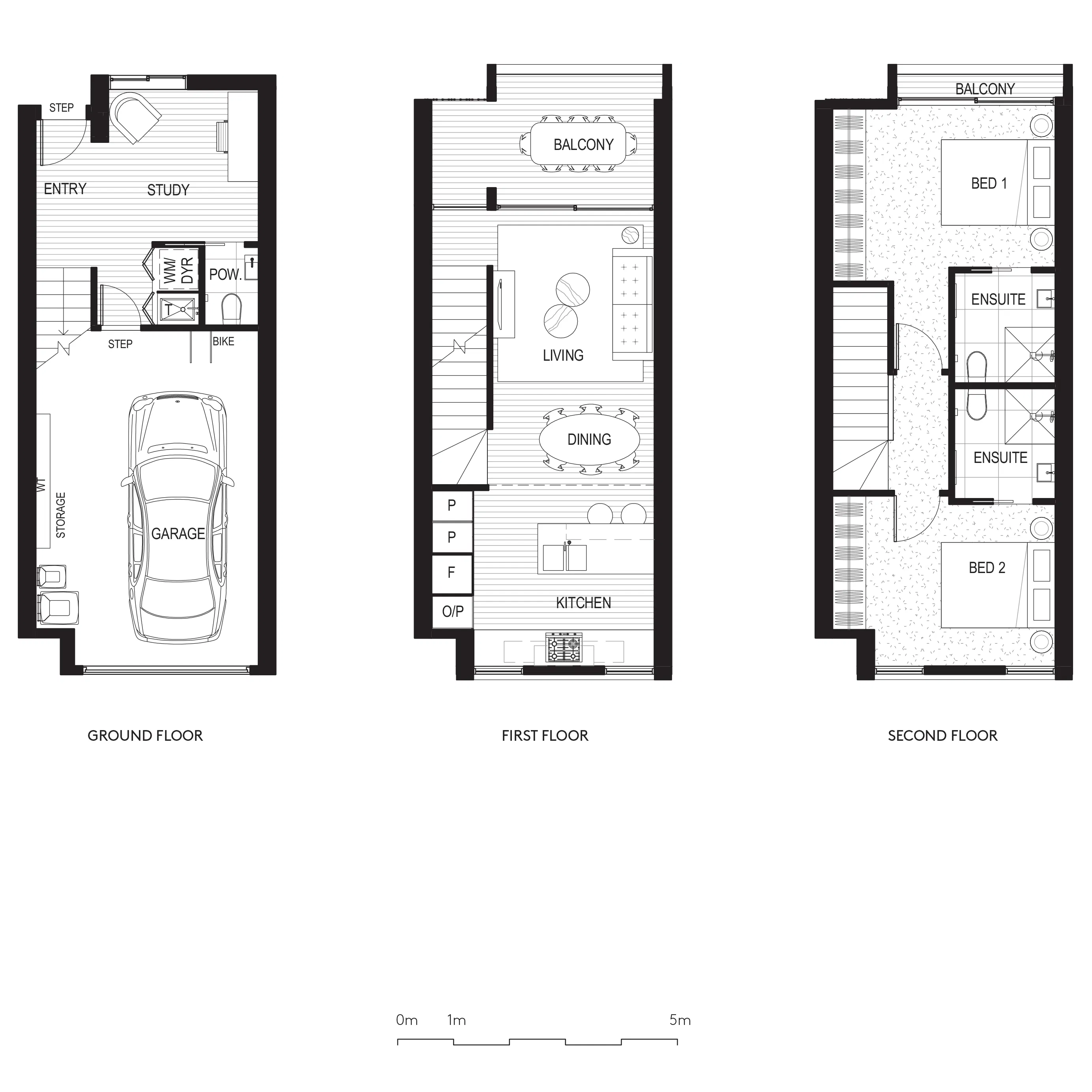 2 Bedroom, 2 Bathroom, 1 Study, 1 Carpark
