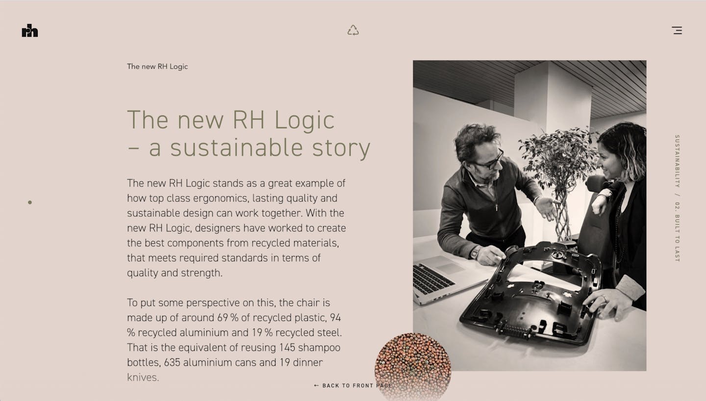 RH Sustainability campaign page sub page