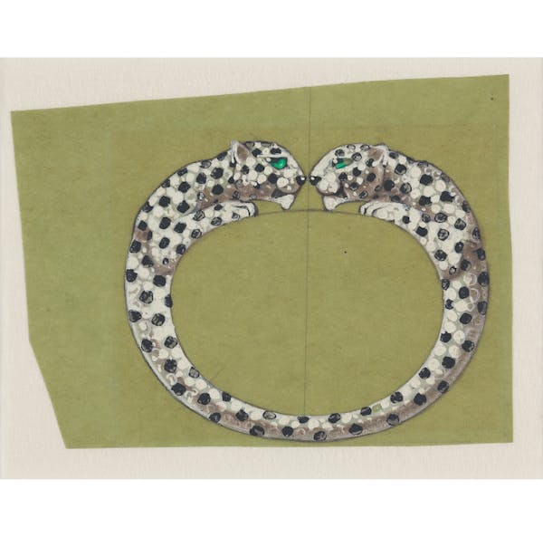 猎豹手镯设计手绘稿, 卡地亚巴黎,1958年