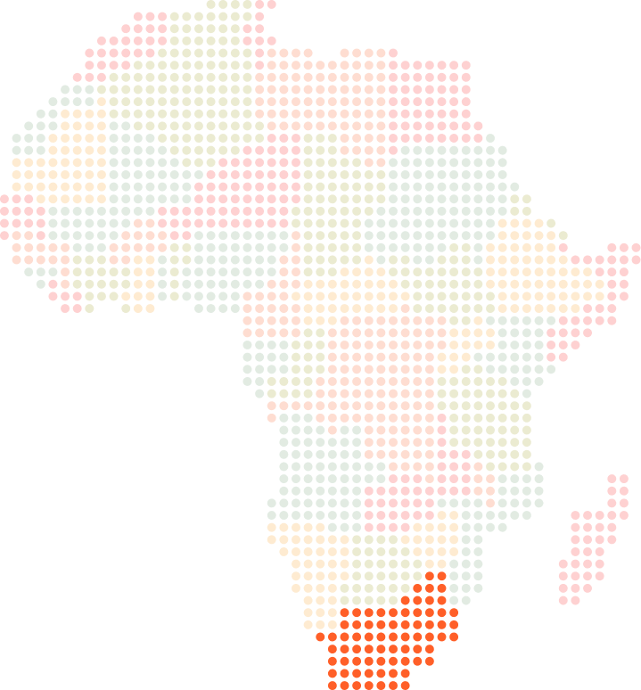 South Africa location on map of Africa