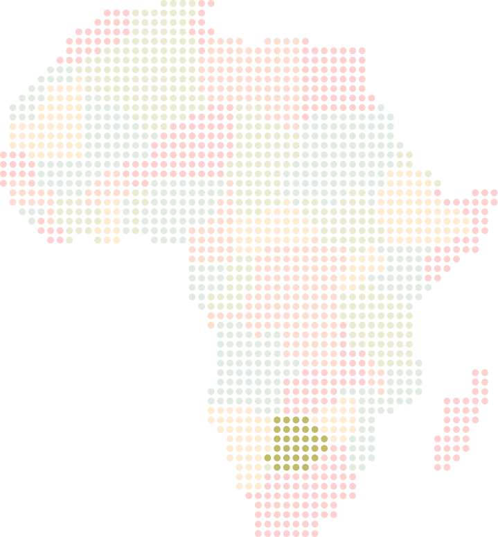 Botswana location on map of Africa, Yellow Card.