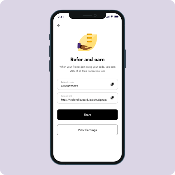 New refer and earn screen
