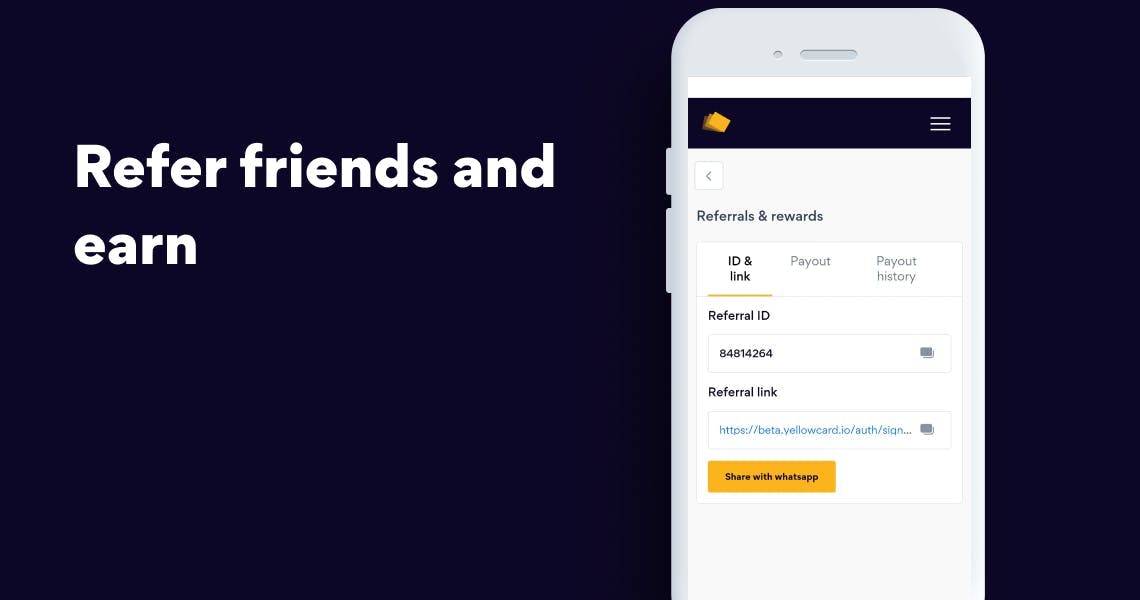 How to earn extra money through Yellow Card referral program