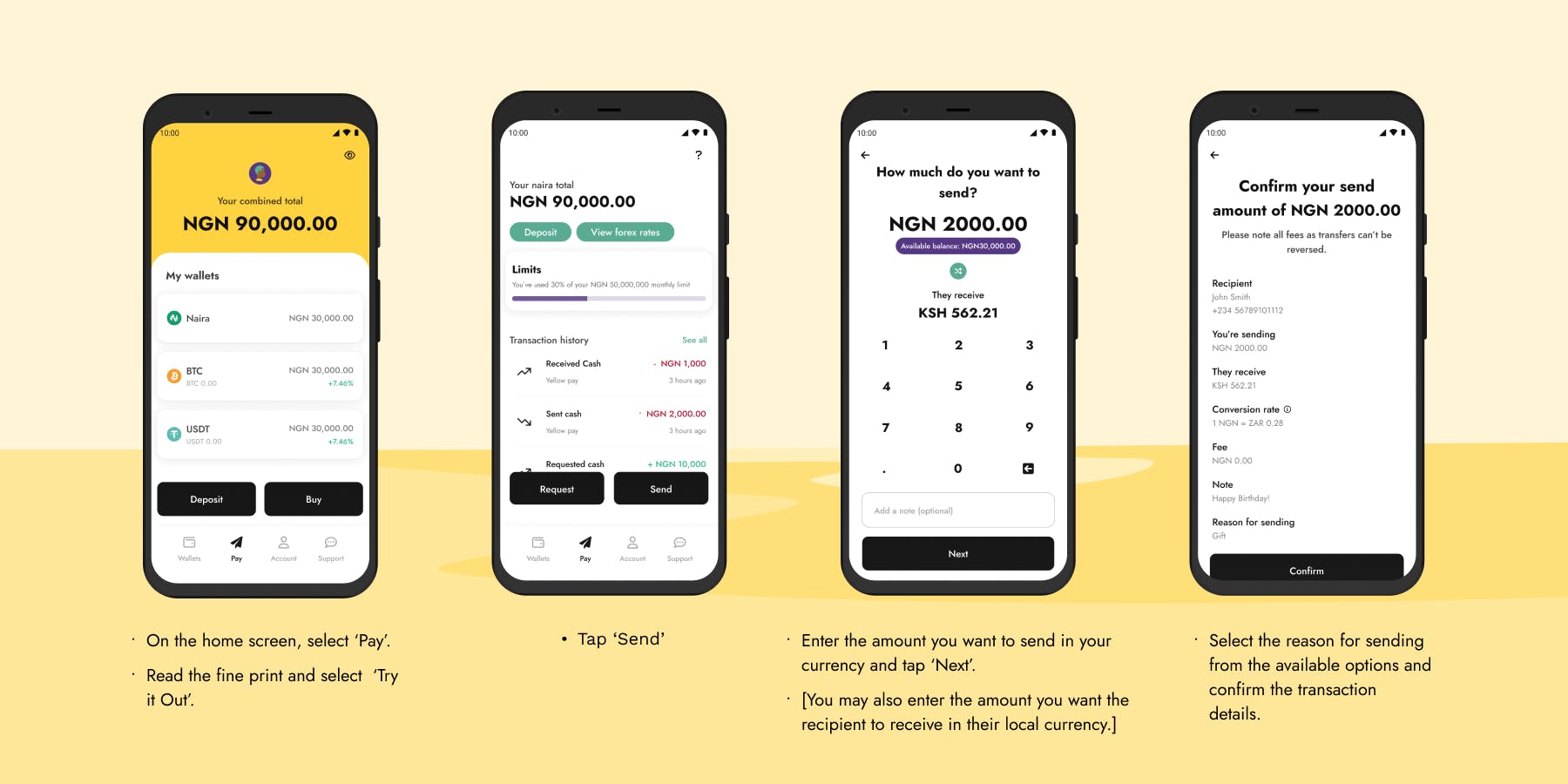 How to Send Money from Nigeria to Kenya With Yellow Pay