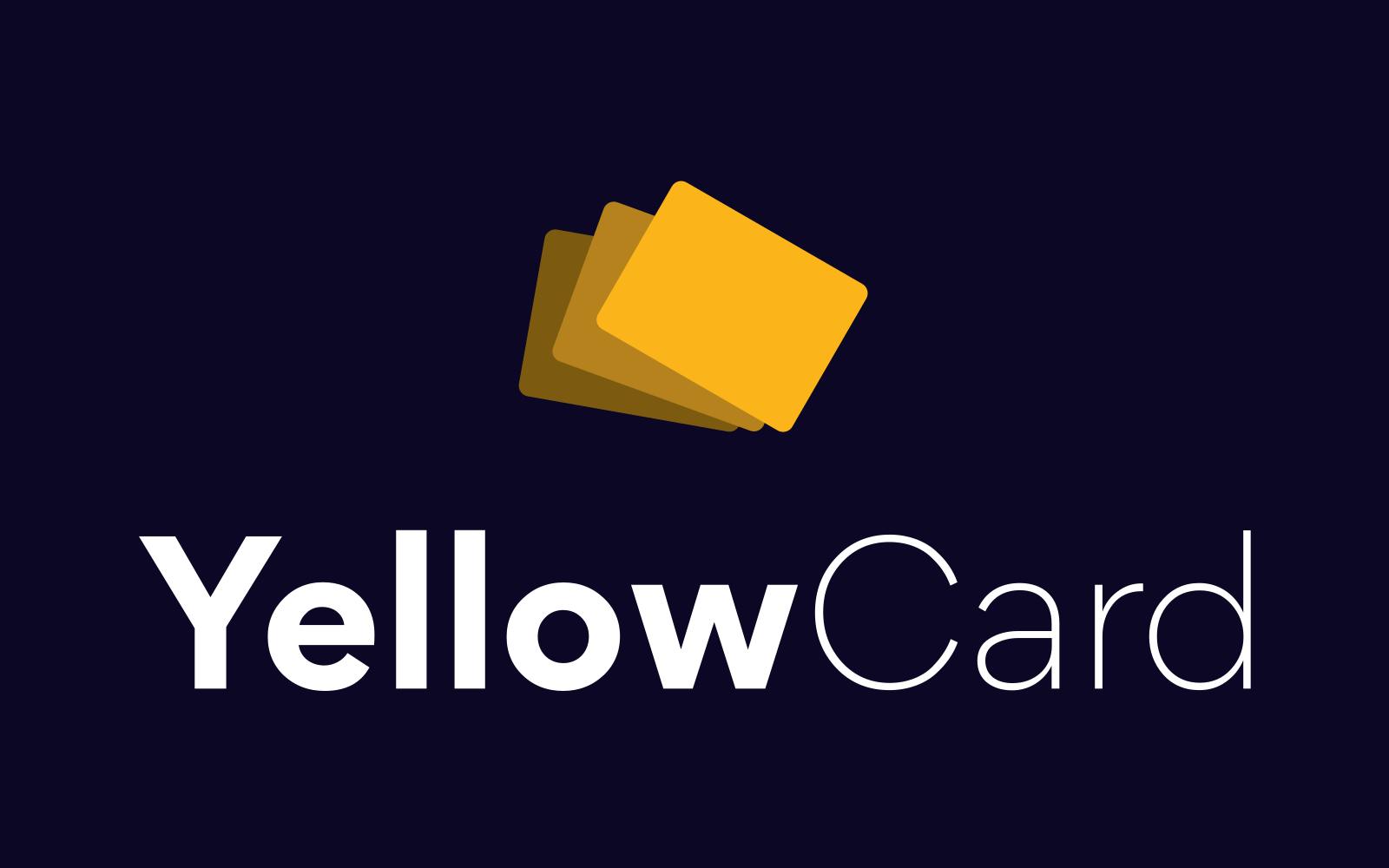 Yellow Card logo dark background