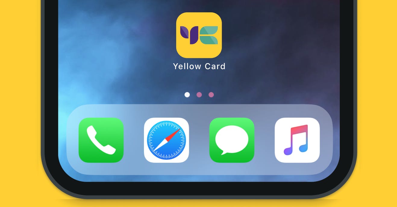 New Yellow Card icon on iPhone