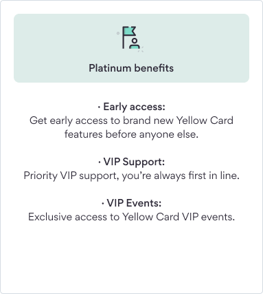 Platinum VIP benefits Yellow Card Financial