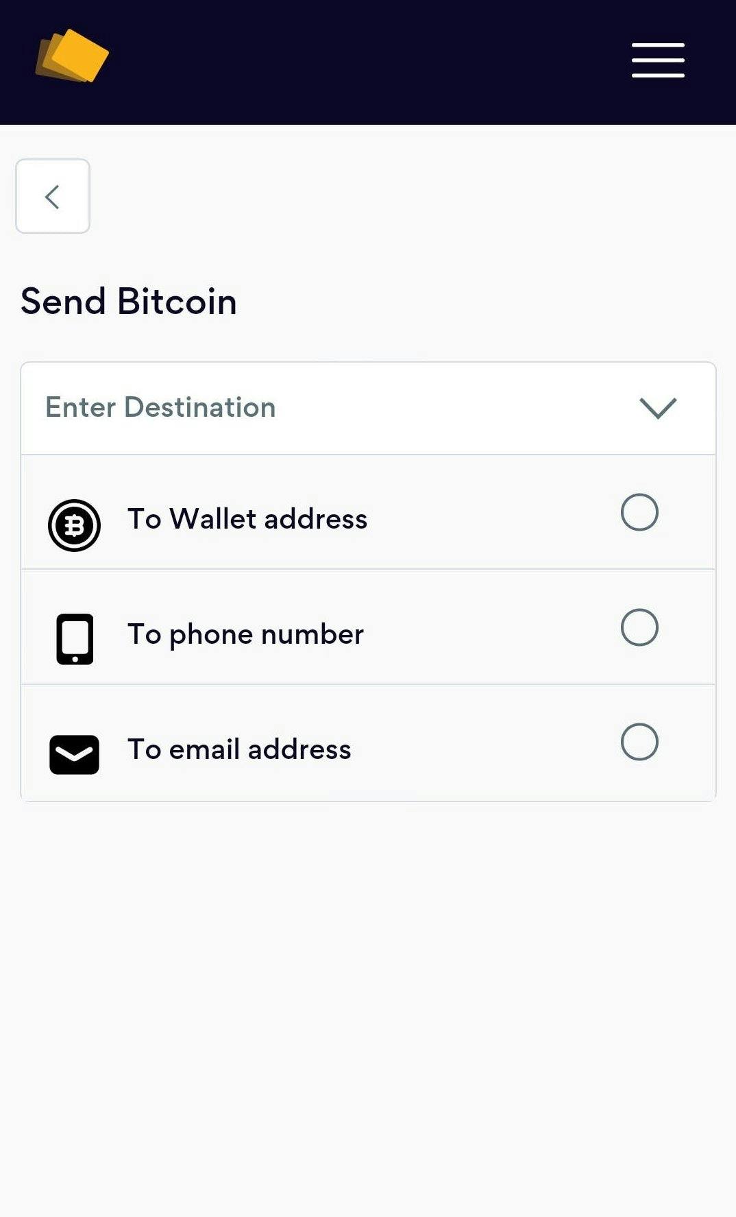 Send btc on Yellow Card