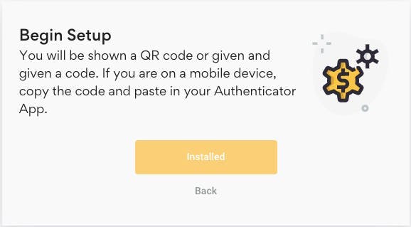 begin 2fa setup
