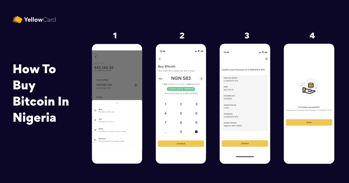 How to buy bitcoin in Nigeria on Yellow Card