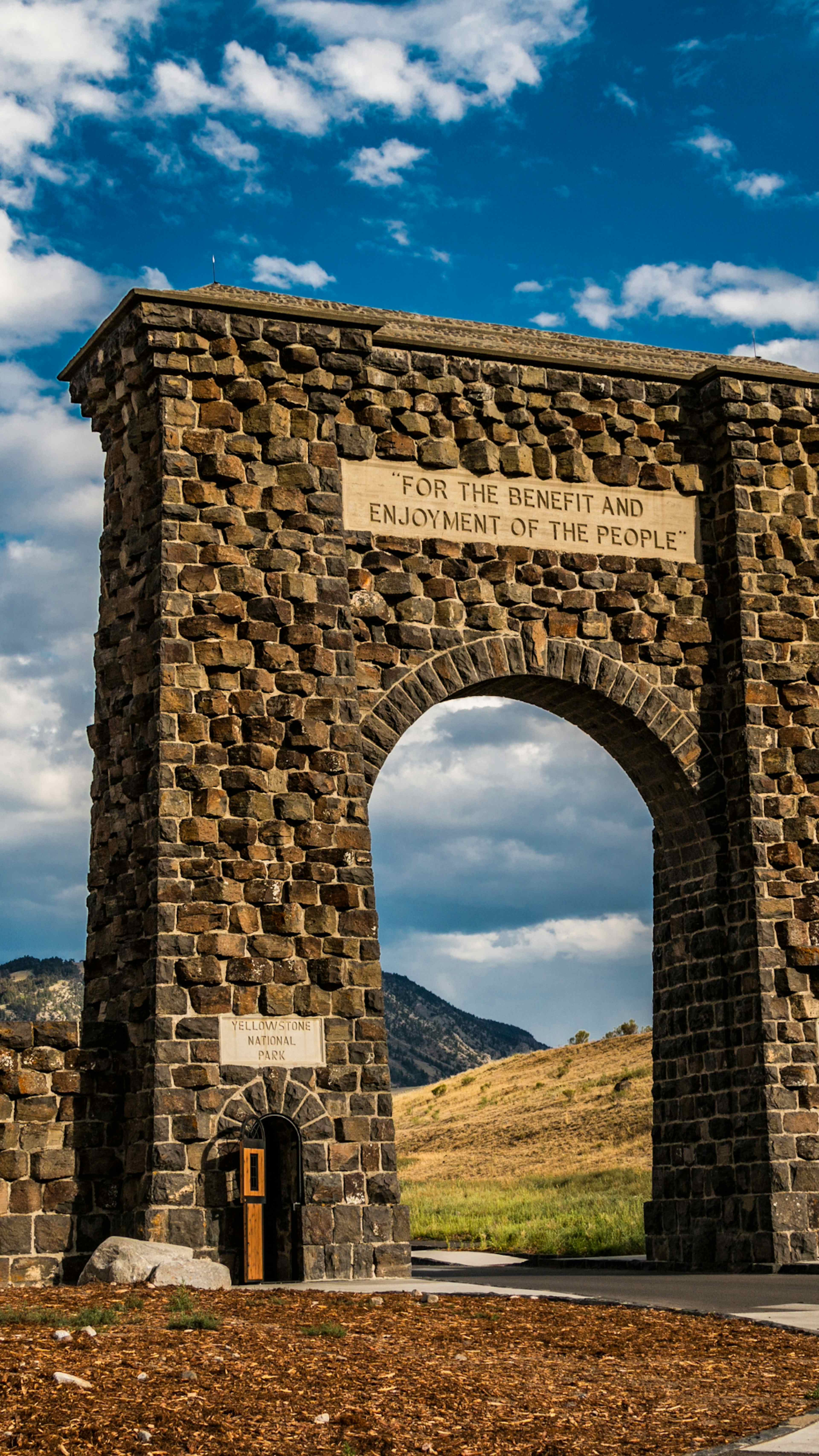 Entry way arch to Yellowstone National Park.