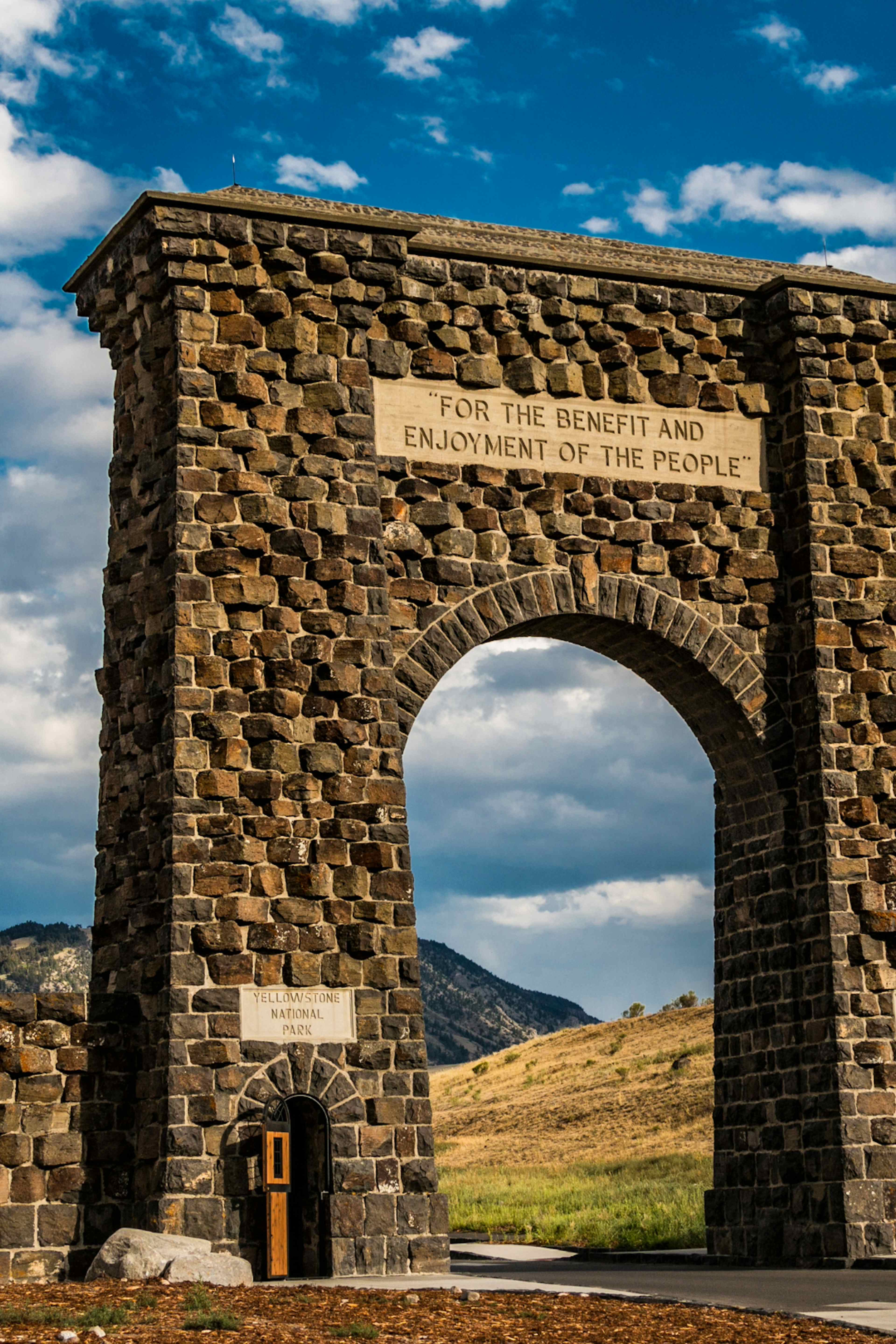 Entry way arch to Yellowstone National Park.