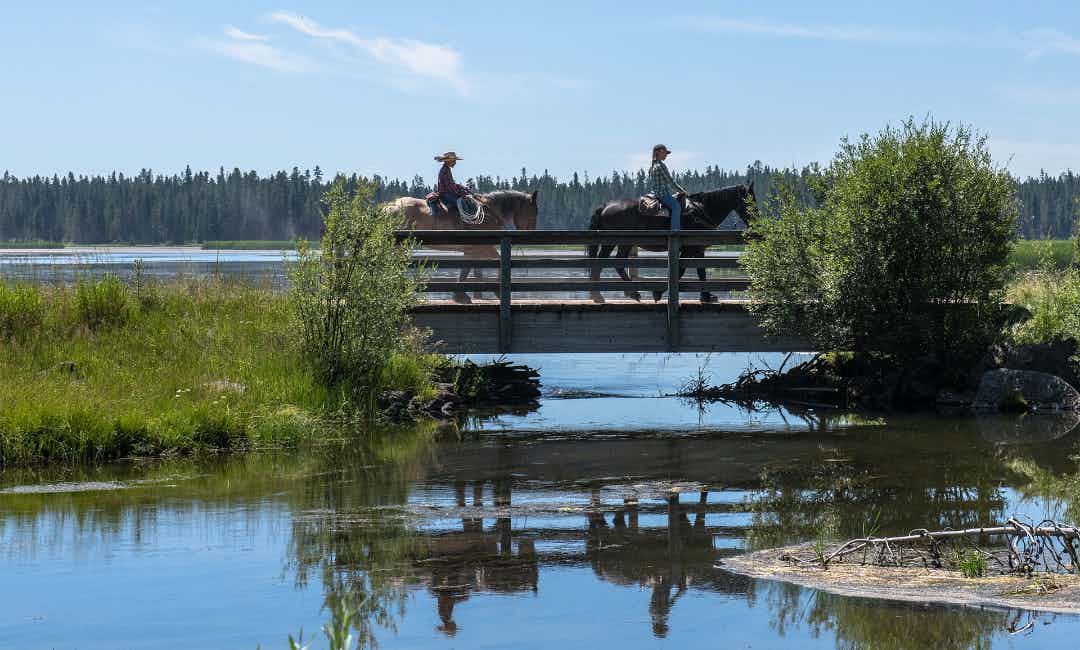 Horseback riding in Harriman Sate Park in Island Park, ID in Eastern Idaho, a part of Yellowstone Teton Territory.