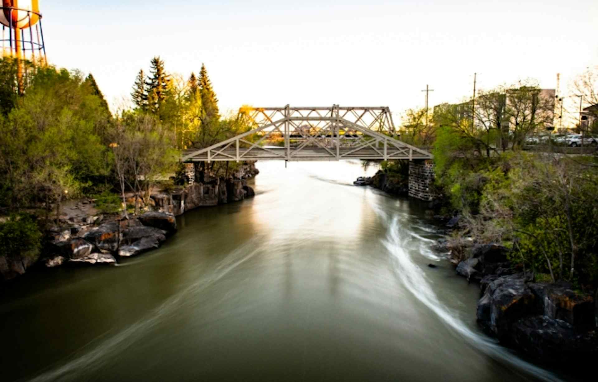 Bridge on the Snake River in Idaho Falls, a part of Yellowstone Teton Territory.