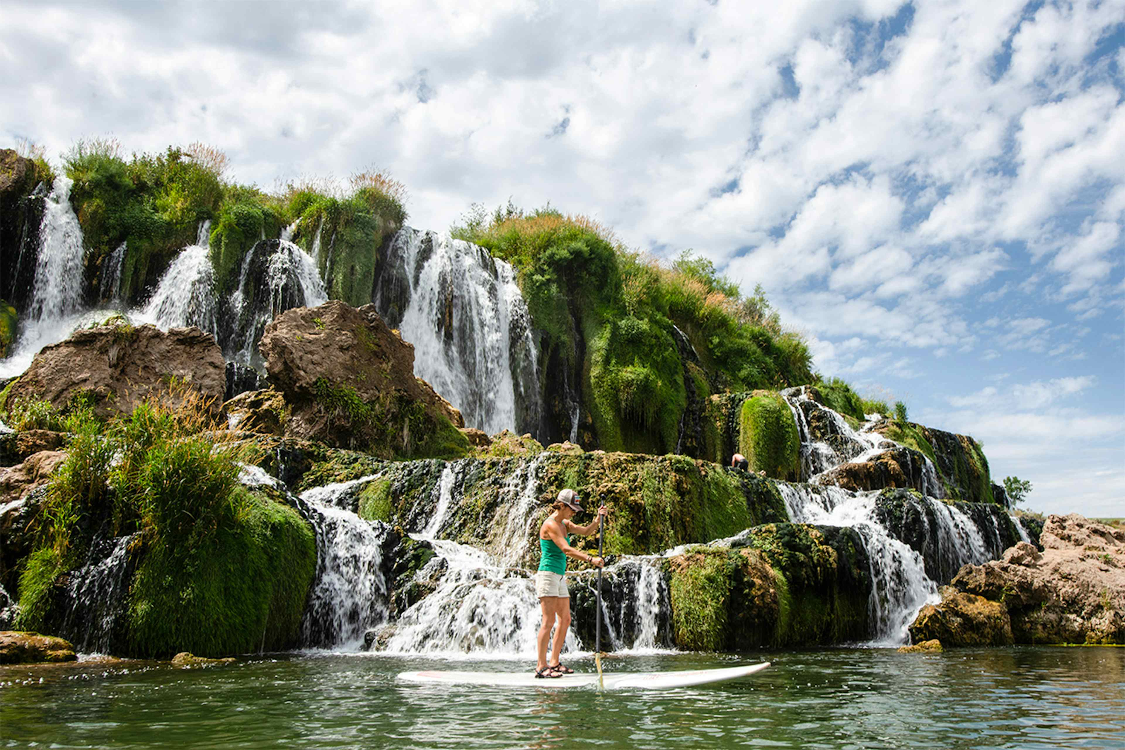 Paddle board Sawn Valley's Fall Creek Falls in Eastern Idaho, a part of Yellowstone Teton Territory.