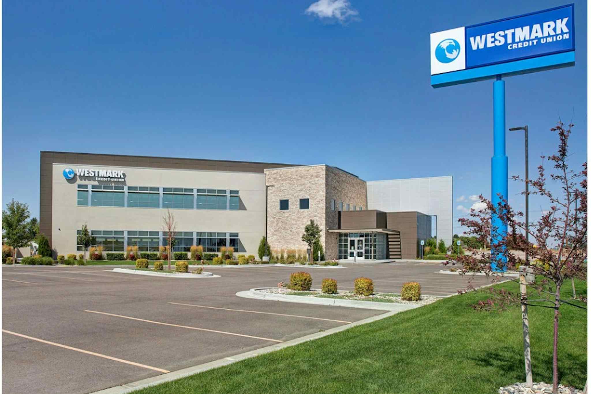 Beautiful summer day featuring Westmark Credit Union of Idaho Falls of the Yellowstone Teton Territory. 