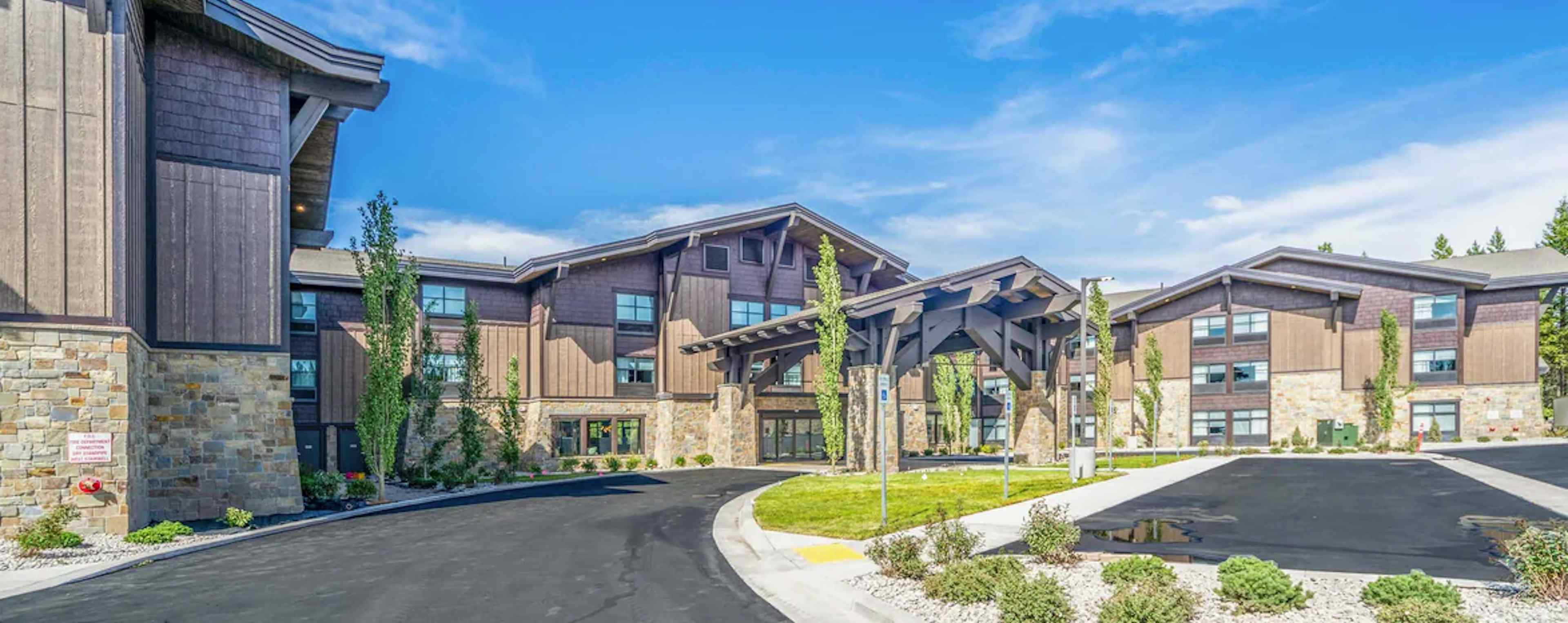 External view of the brand new SpringHill Suites hotel by Marriott, located just outside of Yellowstone National Park of the Yellowstone Teton Territory
