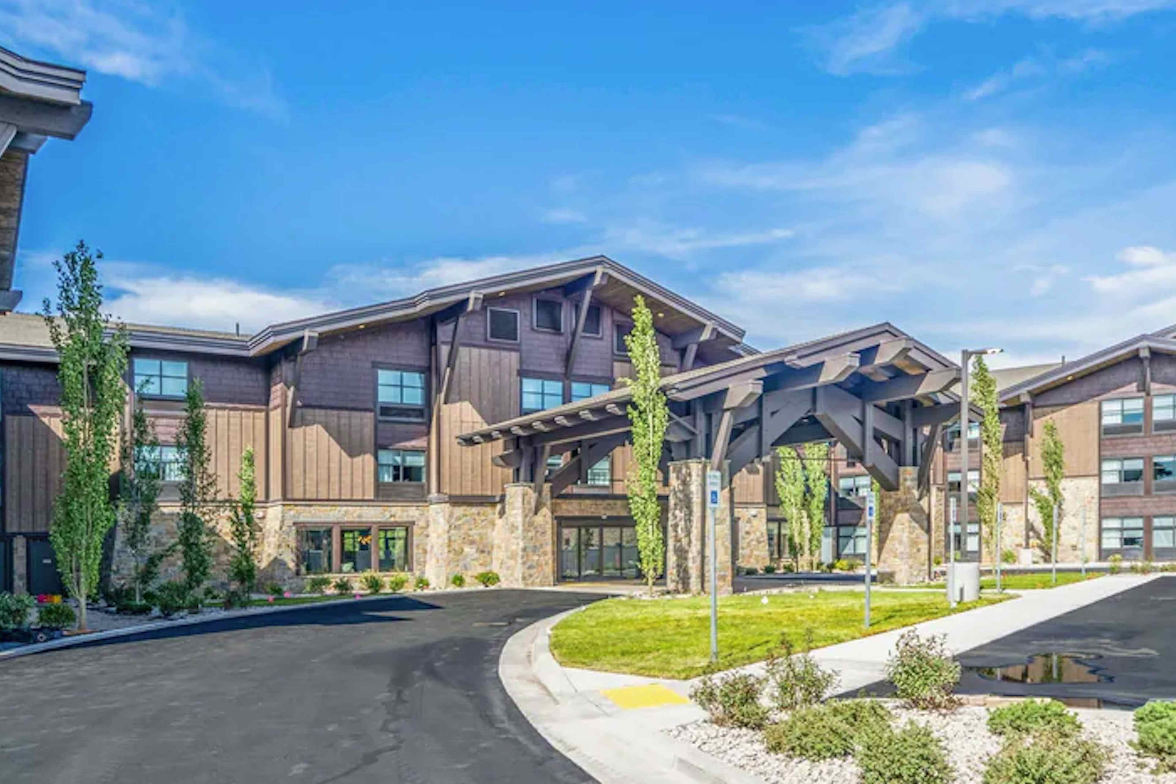 External view of the brand new SpringHill Suites hotel by Marriott, located just outside of Yellowstone National Park of the Yellowstone Teton Territory