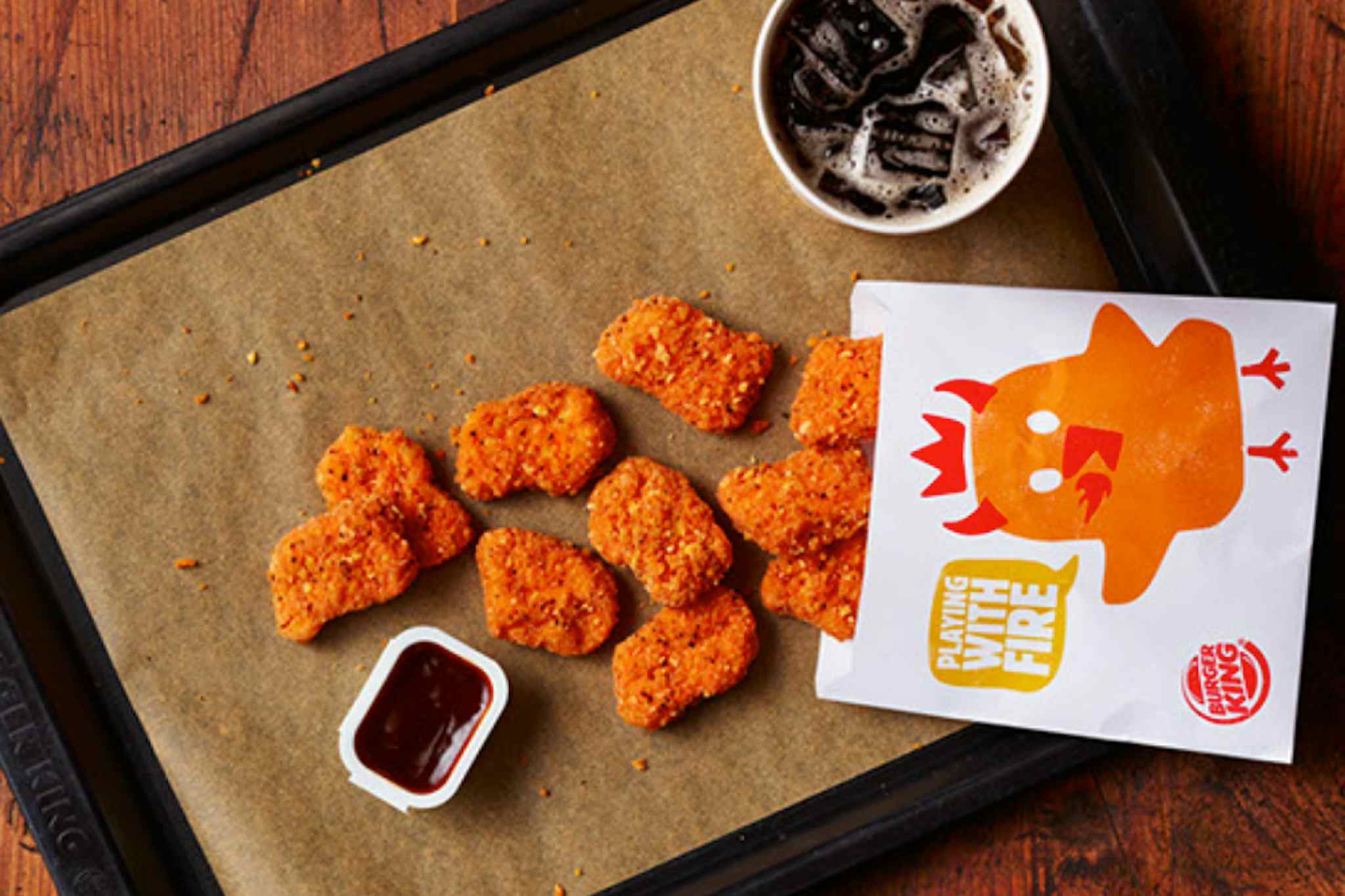 Delicious and fiery spicy chicken nuggets from Burger King of Idaho Falls, Idaho.