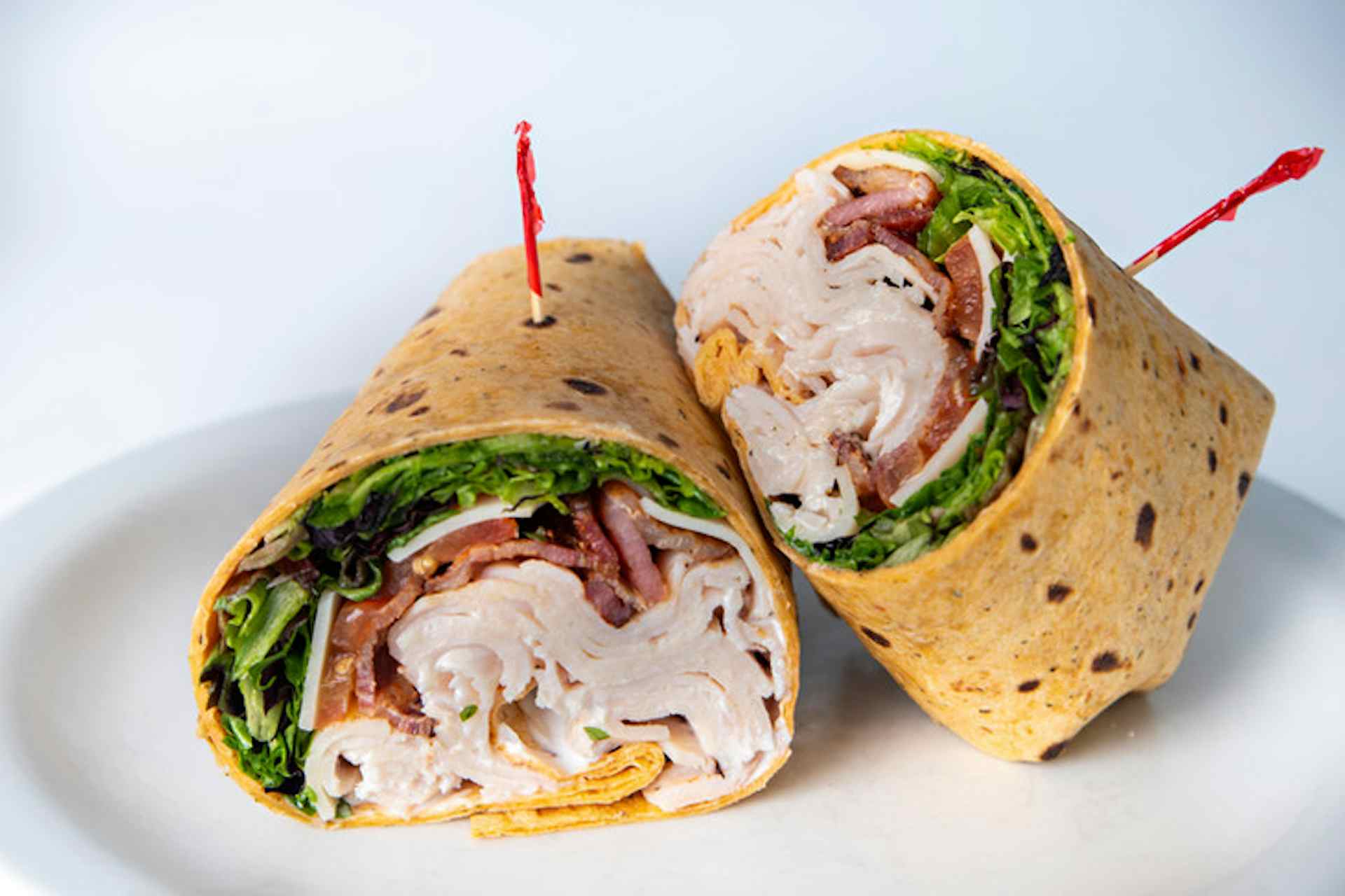 Turkey-bacon wrap with mayonnaise and fresh lettuce, made to order at Smitty's Pancake & Steak House in Idaho Falls, Idaho of the Yellowstone Teton Territory