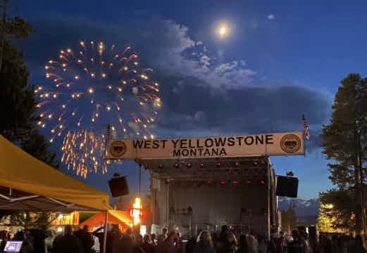 Fireworks over the Stage in West Yellowstone, a part of the Yellowstone Teton Territory