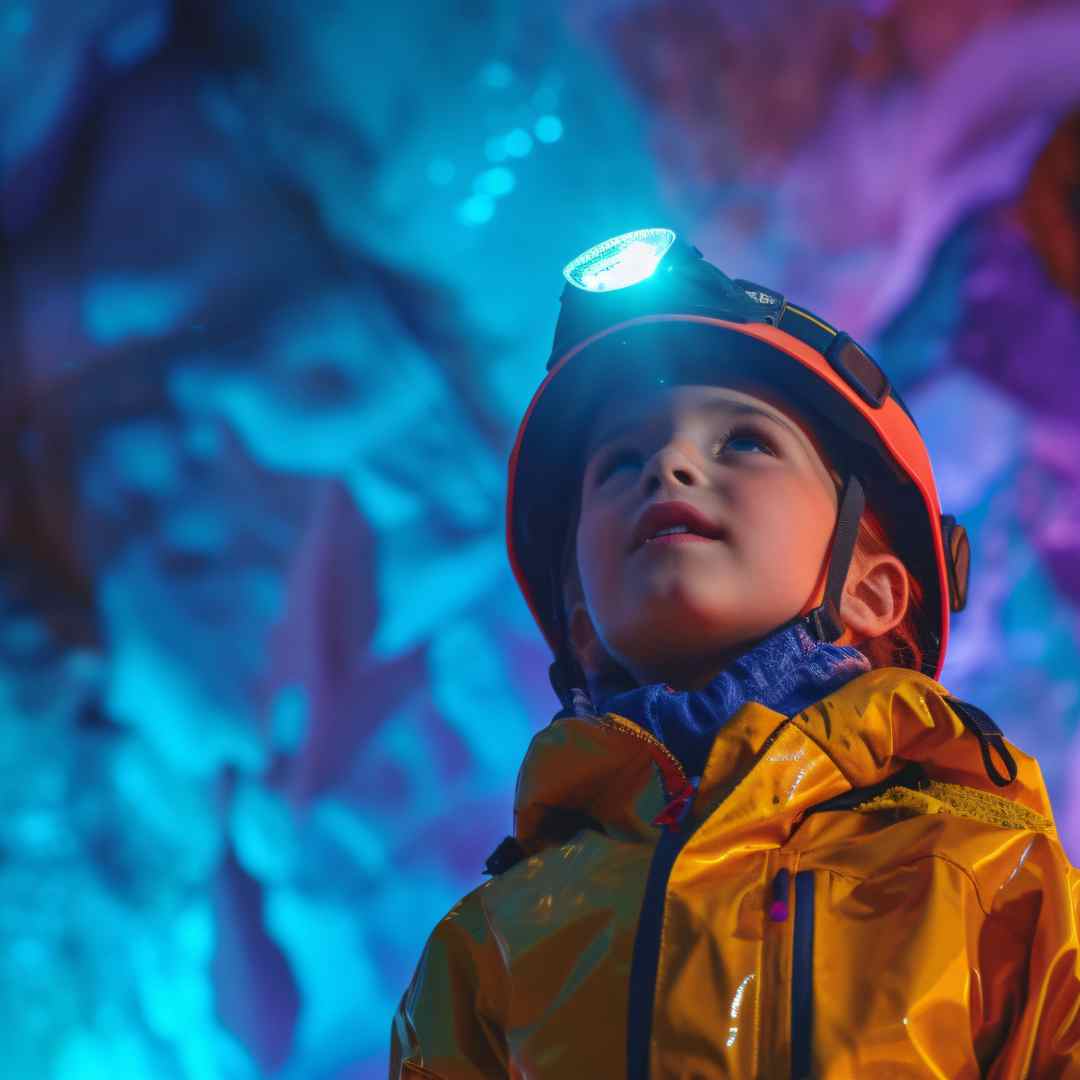 A young boy visits the Ice Caves outside of St. Anthony in Yellowstone Teton Territory.