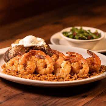 Grilled shrimp and a baked potato served at Texas Roadhouse in Idaho Falls in the Yellowstone Teton Territory