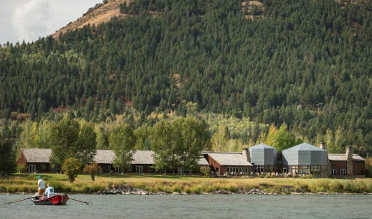 Photo by Trout Unlimited of South Fork Lodge in Swan Valley Idaho in Yellowstone Teton Territory.