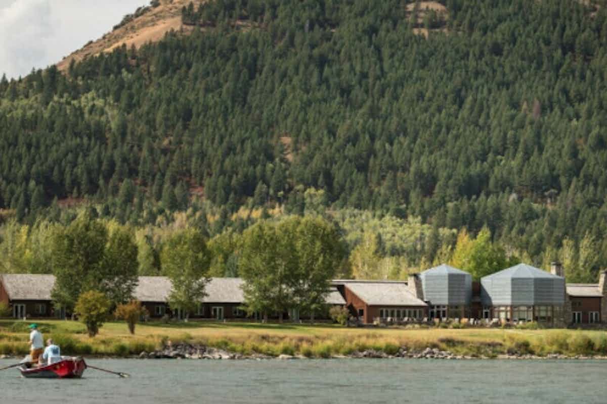 Photo by Trout Unlimited of South Fork Lodge in Swan Valley Idaho in Yellowstone Teton Territory.
