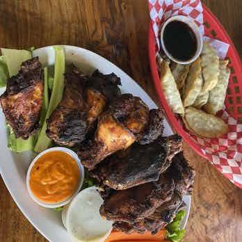 Tasty wings and potstickers served fresh at the Frosty Gator restaurant in Idaho Falls, Idaho of the Yellowstone Teton Territory