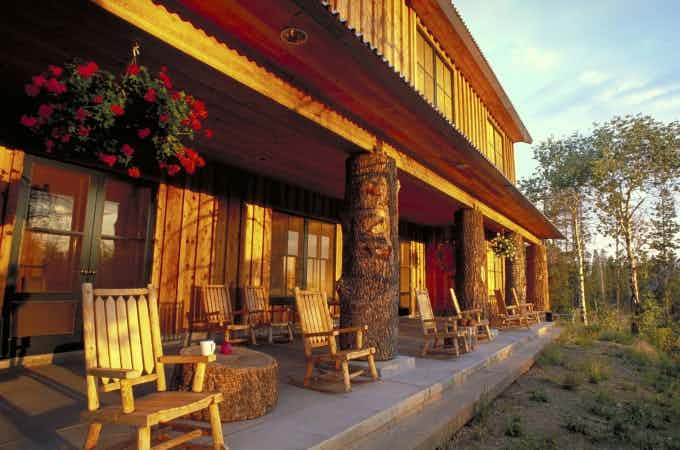 Golden hour viewed from Henry's Fork Lodge of the Yellowstone Teton Territory.