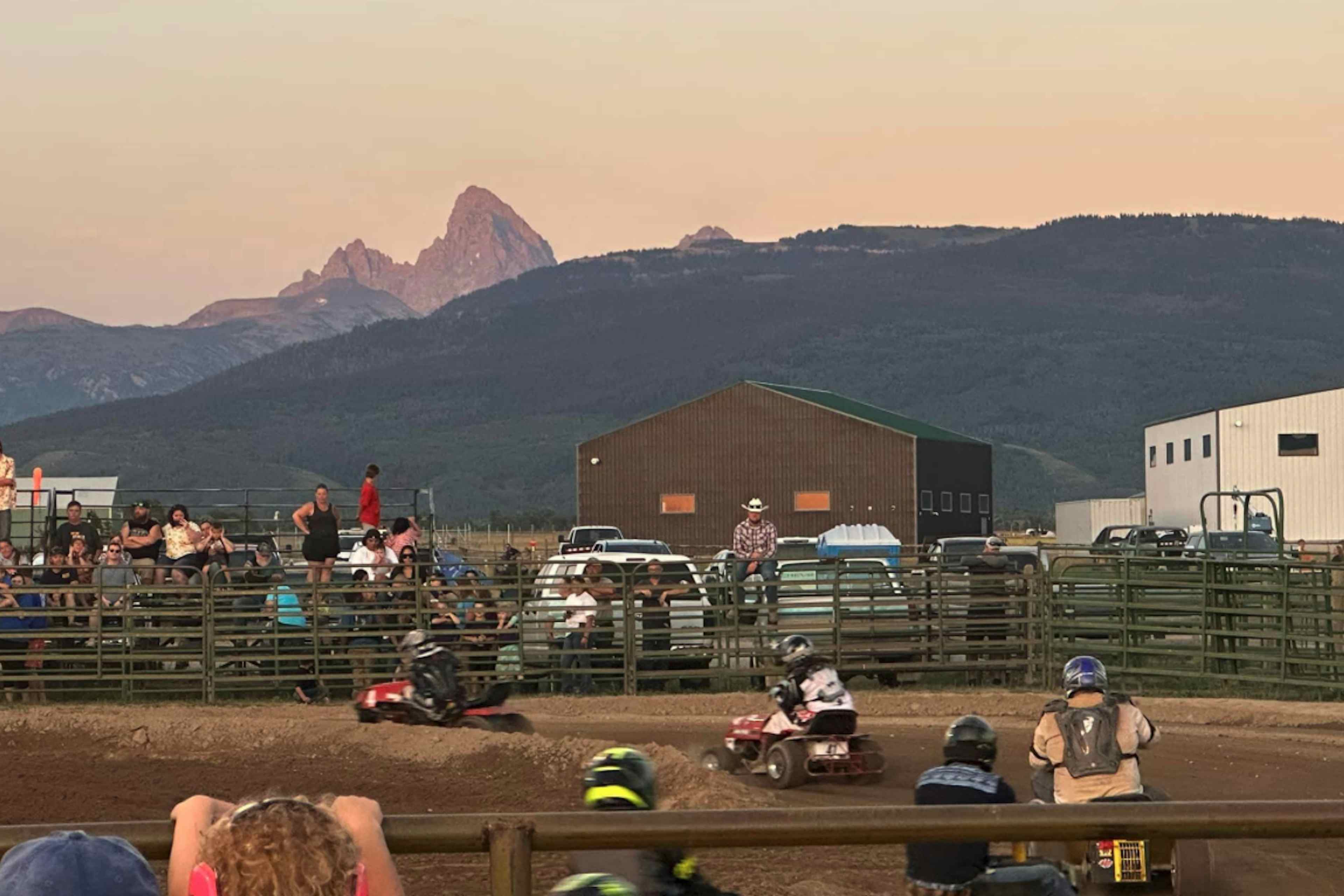 Watching figure 8 races at Teton County Fairgrounds in Teton Valley, a part of Yellowstone Teton Territory.