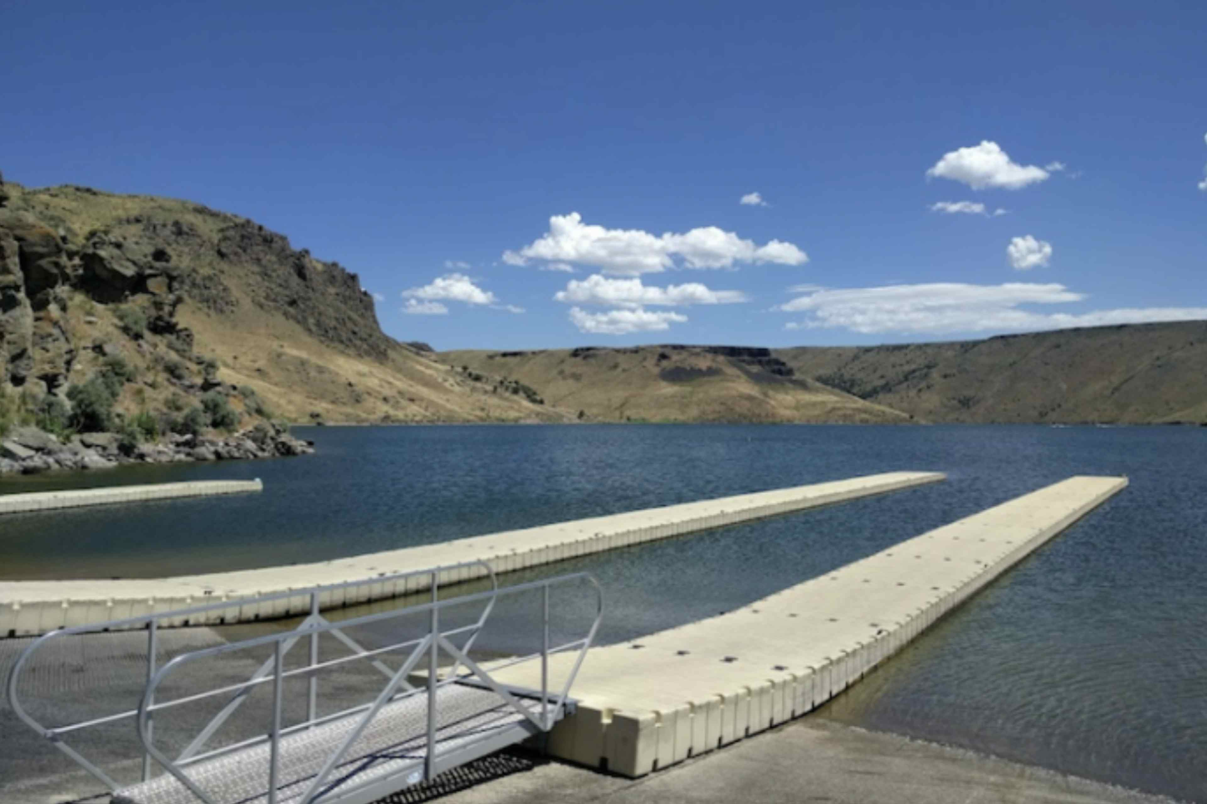 Boating ramp on Rigby Lake in Rigby Idaho in Eastern Idaho, a part of Yellowstone Teton Territory.