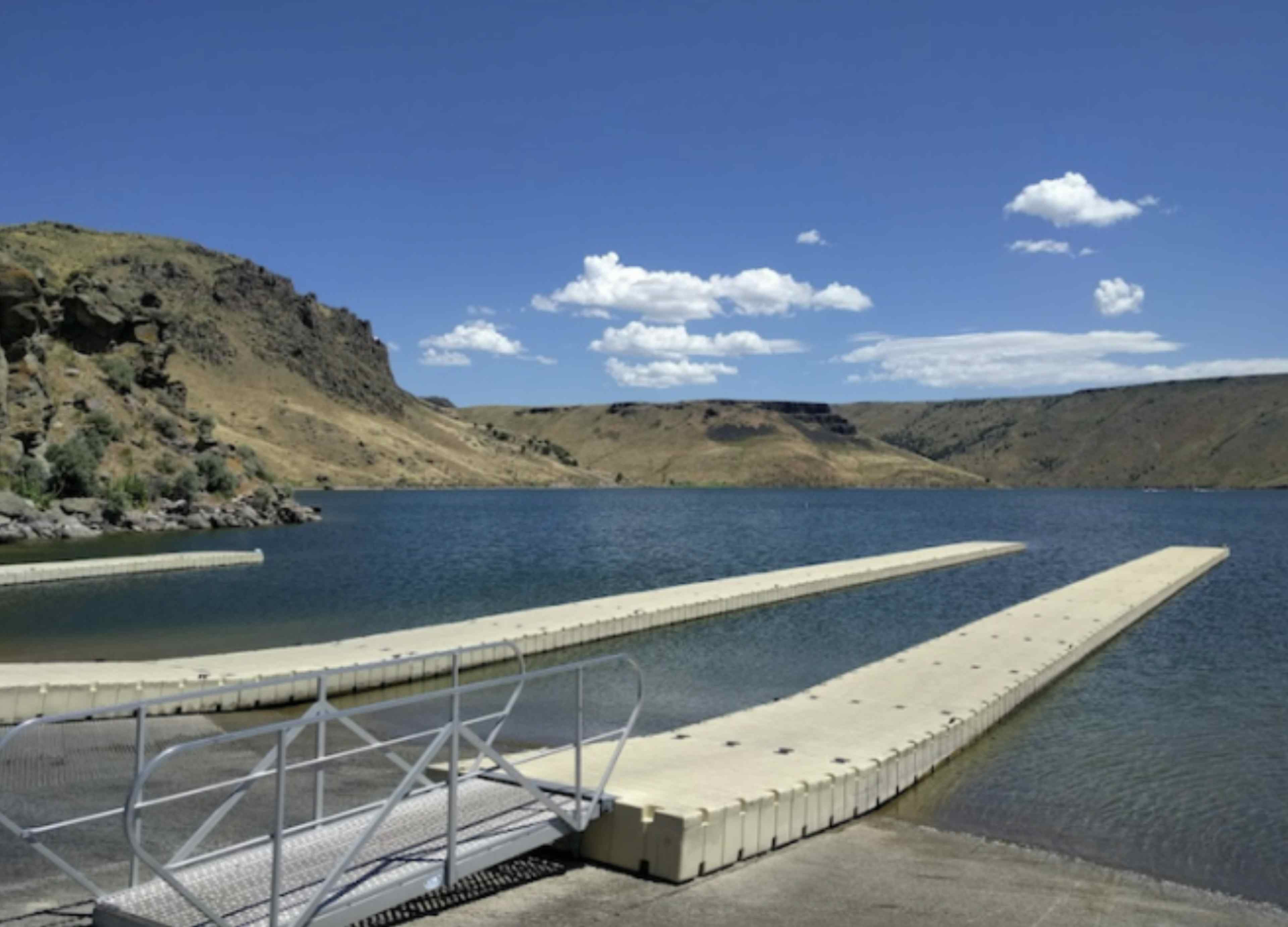 Boating ramp on Rigby Lake in Rigby Idaho in Eastern Idaho, a part of Yellowstone Teton Territory.