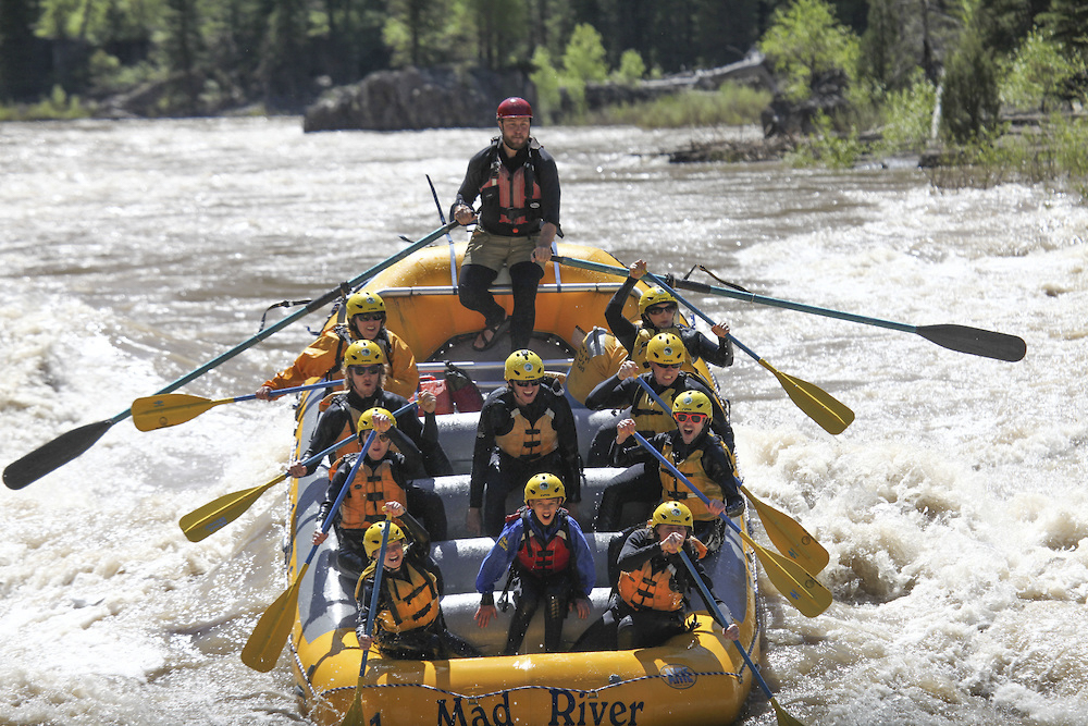 Boat of Rafters on the Snake River in Eastern Idaho