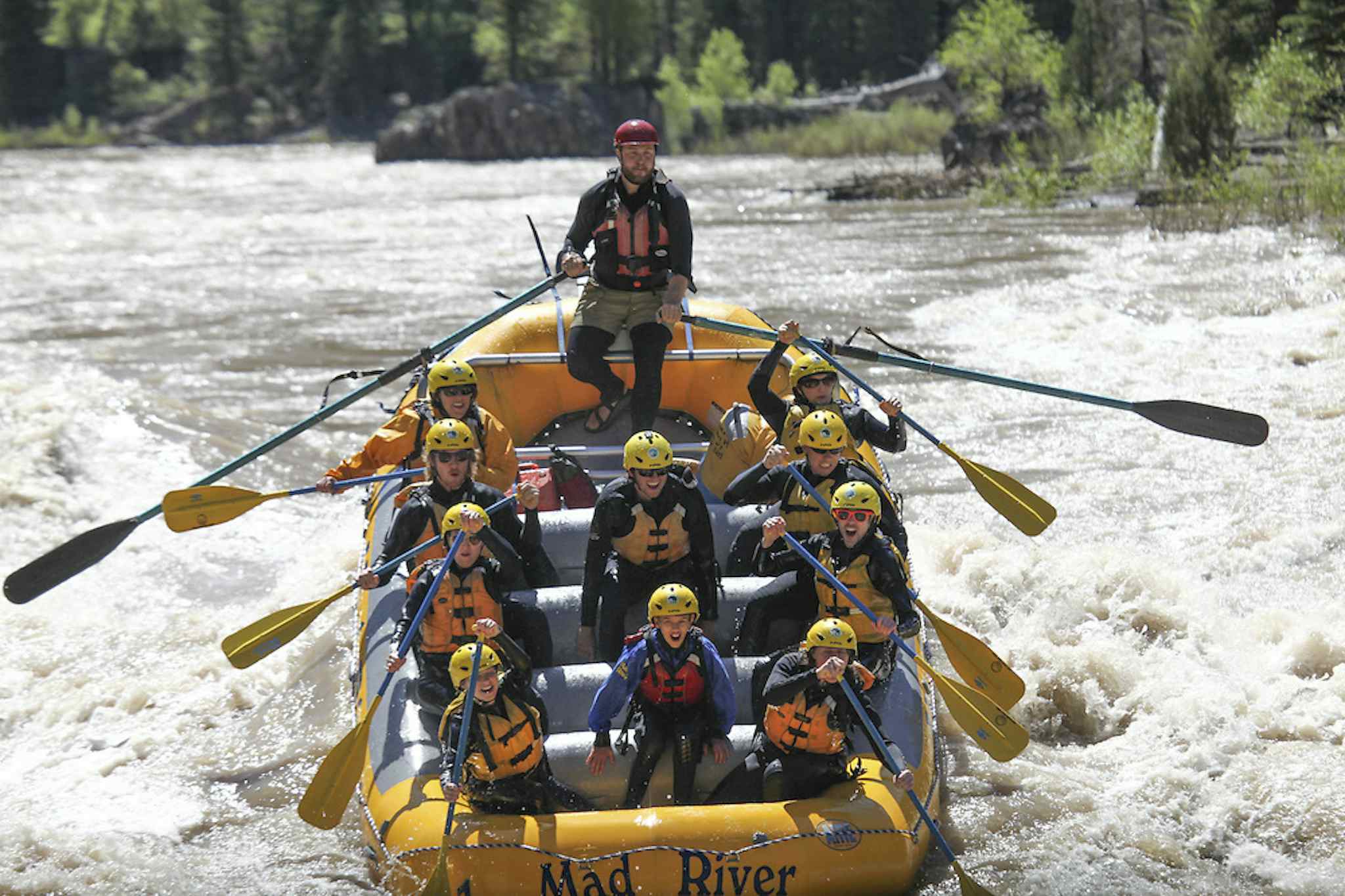 Boat of Rafters on the Snake River in Eastern Idaho