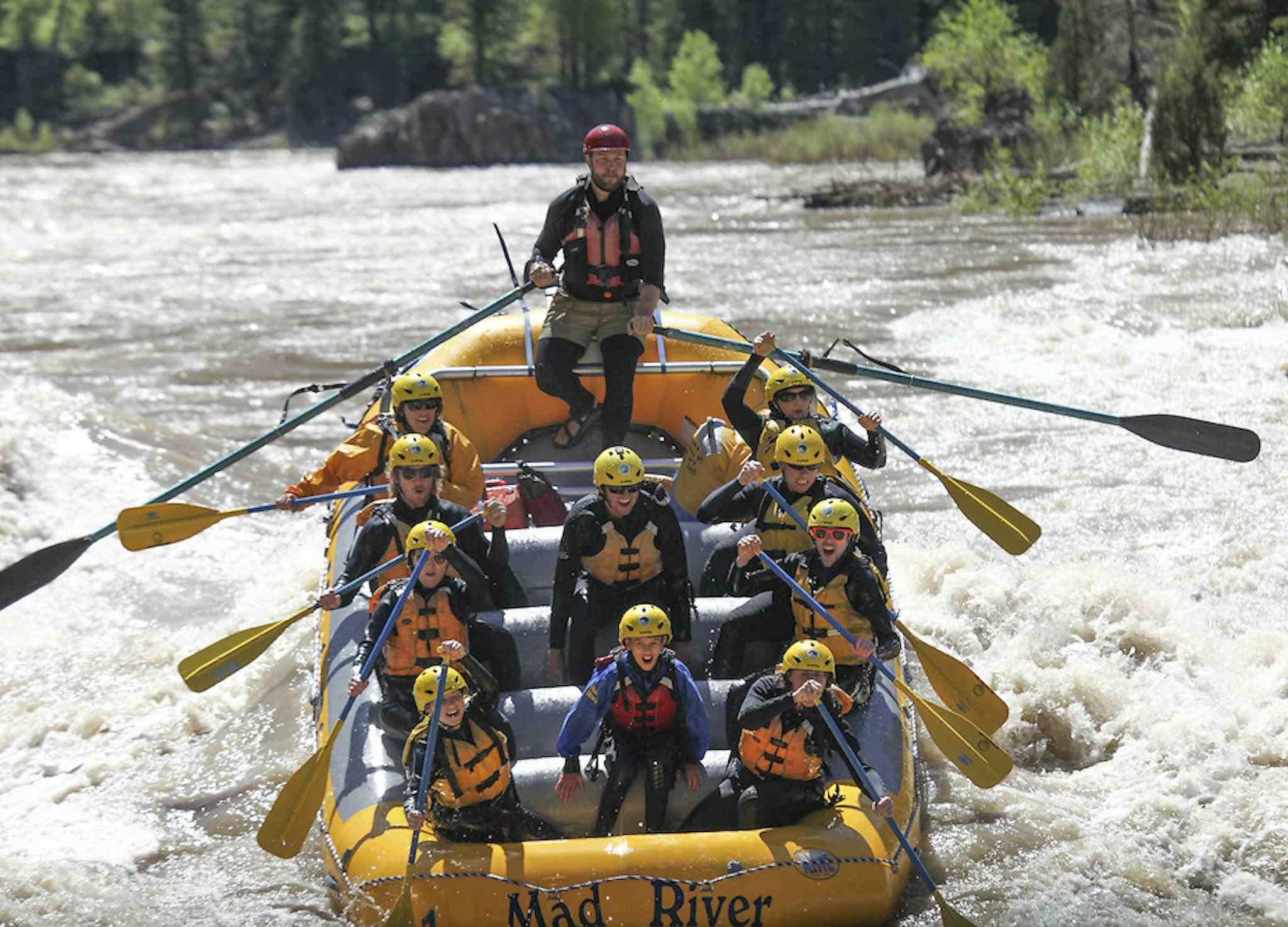 Boat of Rafters on the Snake River in Eastern Idaho