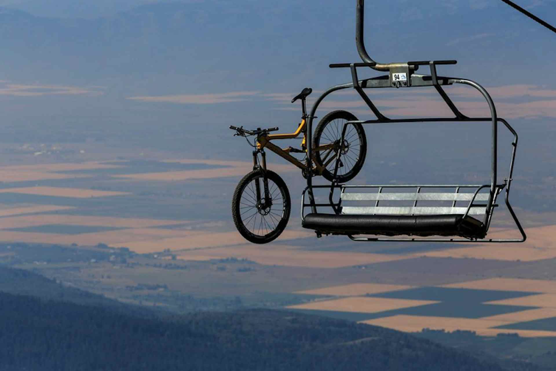 The bike lift at Grand Targhee Resort in Teton Valley, a part of Yellowstone Teton Territory.