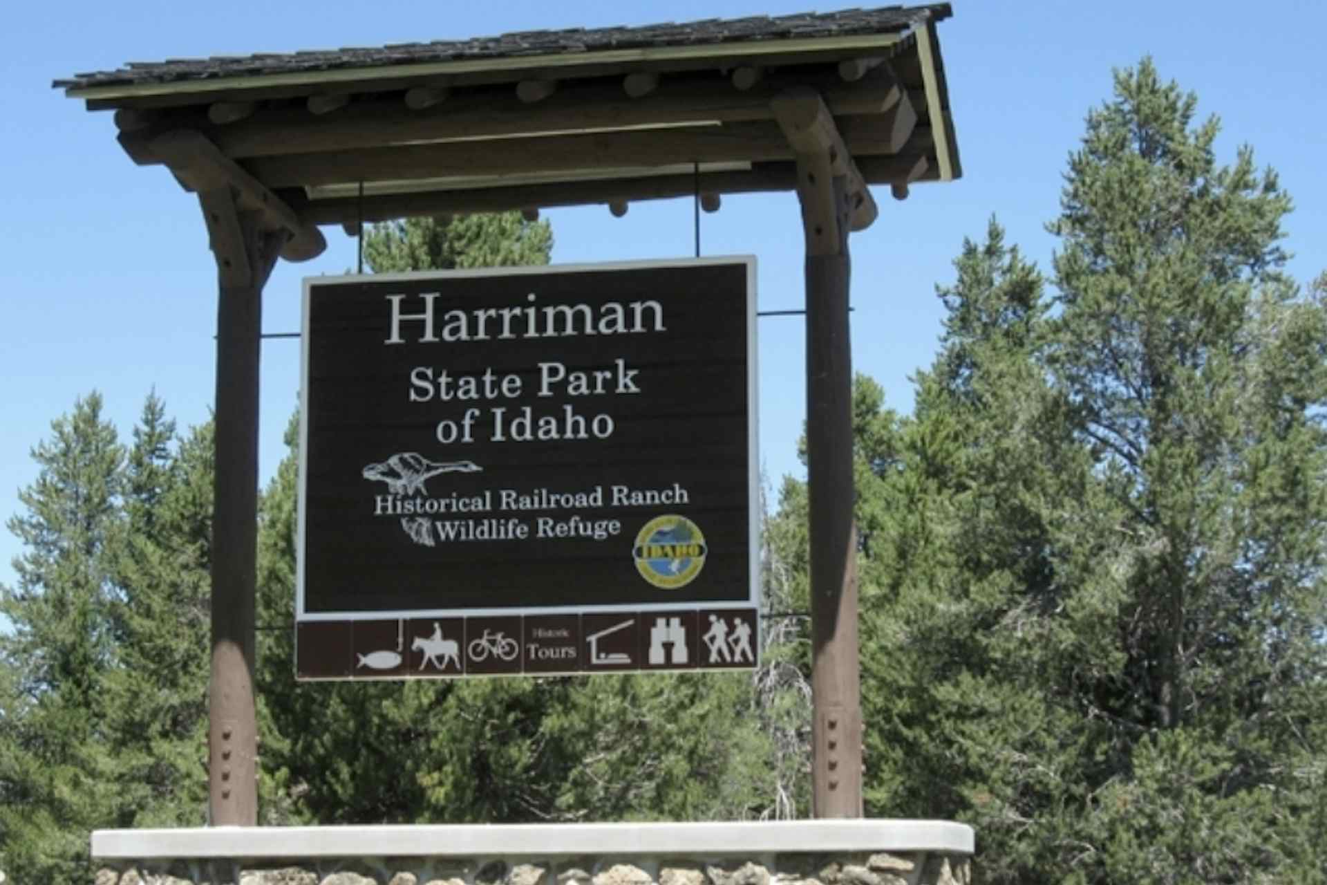 Sigh at Harriman State Park in Island Park a part of Eastern Idaho and Yellowstone Teton Territory.