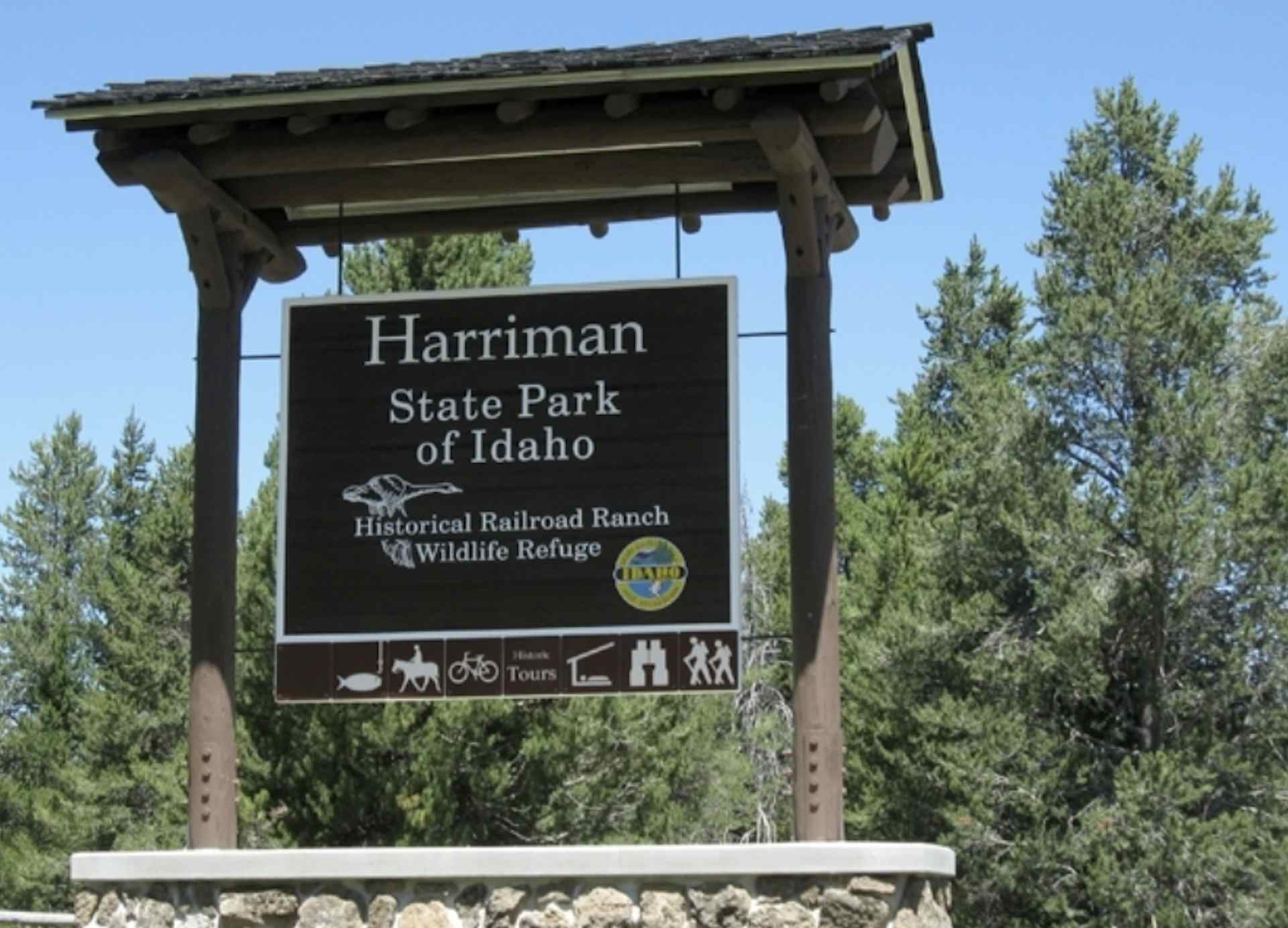 Sigh at Harriman State Park in Island Park a part of Eastern Idaho and Yellowstone Teton Territory.