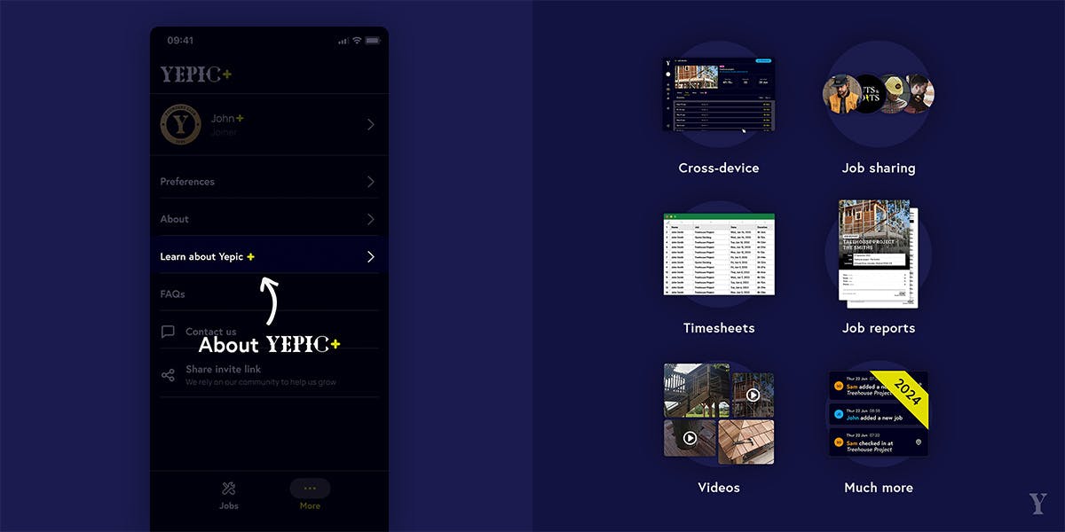 Benefits of signing up to YEPIC Plus.