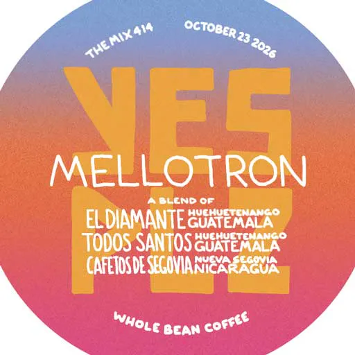 label for current release of freshly roasted coffee beans