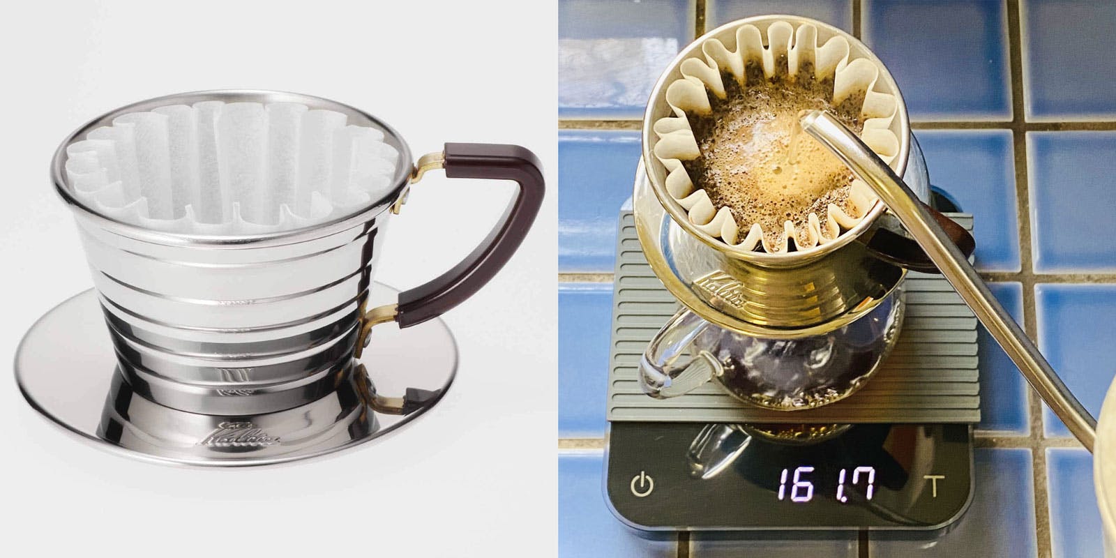 the Kalita Wave 155 diminutive coffee pour over thing.