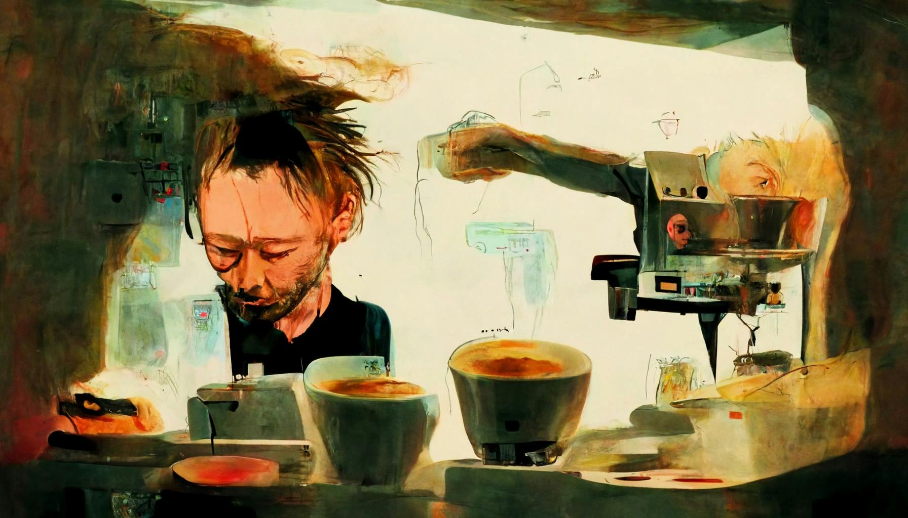 Radiohead's Thom York working as a barista