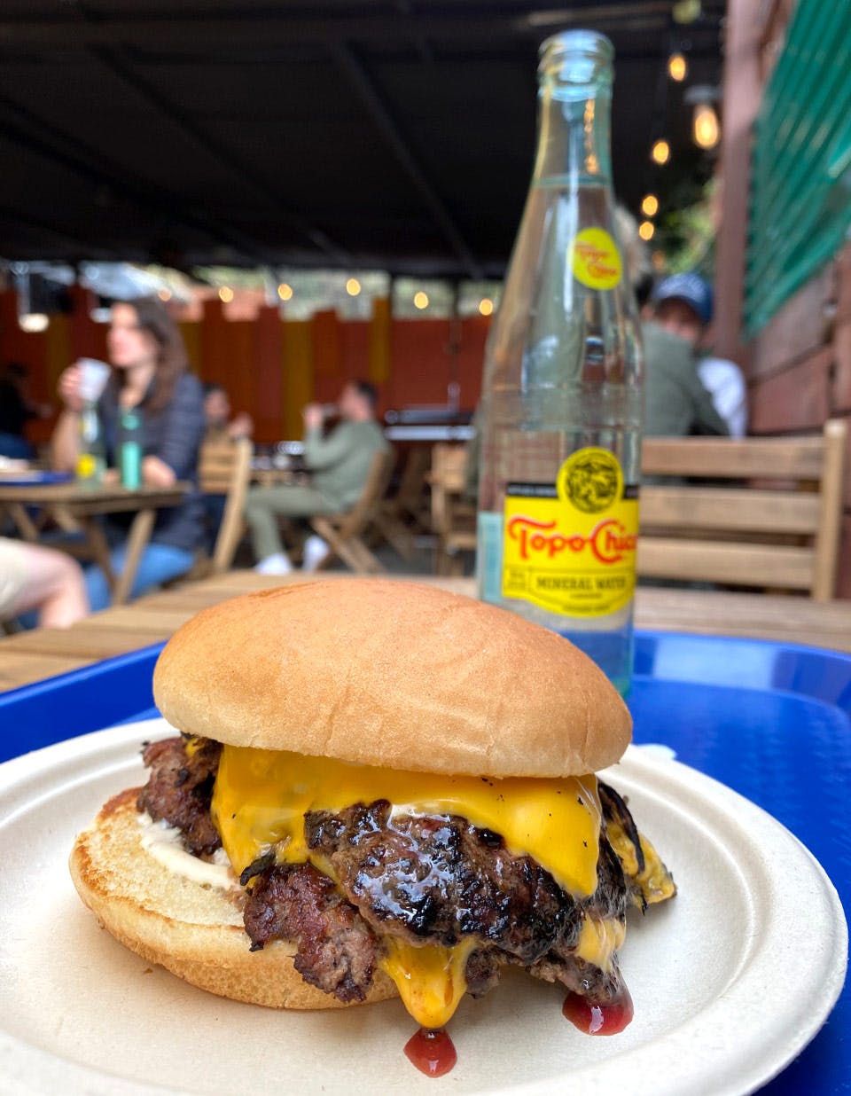 a goldburger cheeseburger