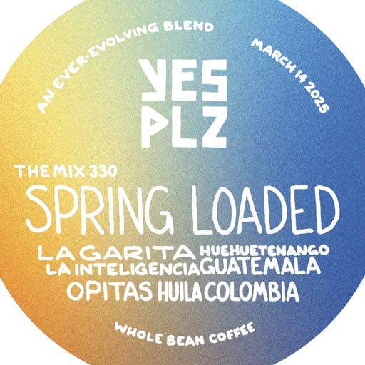 label for current release of freshly roasted coffee beans