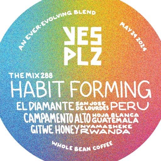 label for current release of freshly roasted coffee beans