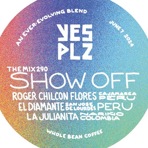 label for current release of freshly roasted coffee beans
